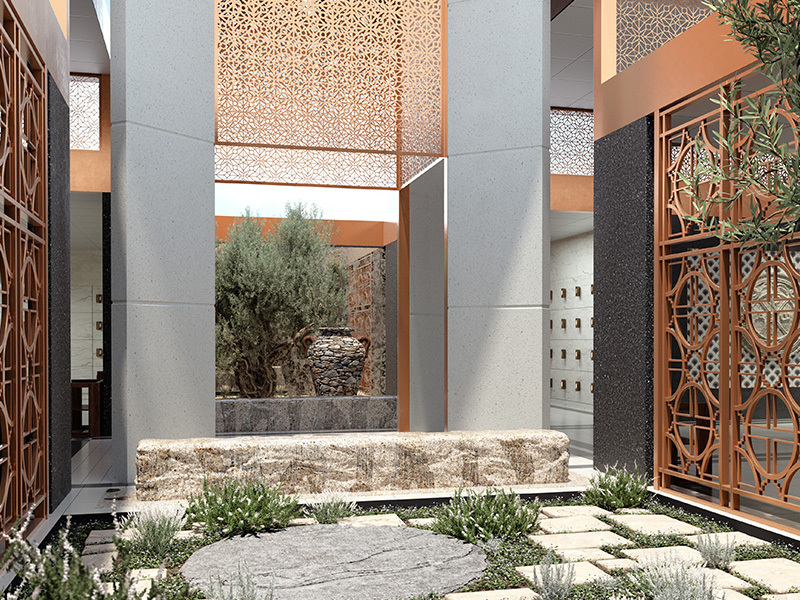 All Souls mausoleum courtyard