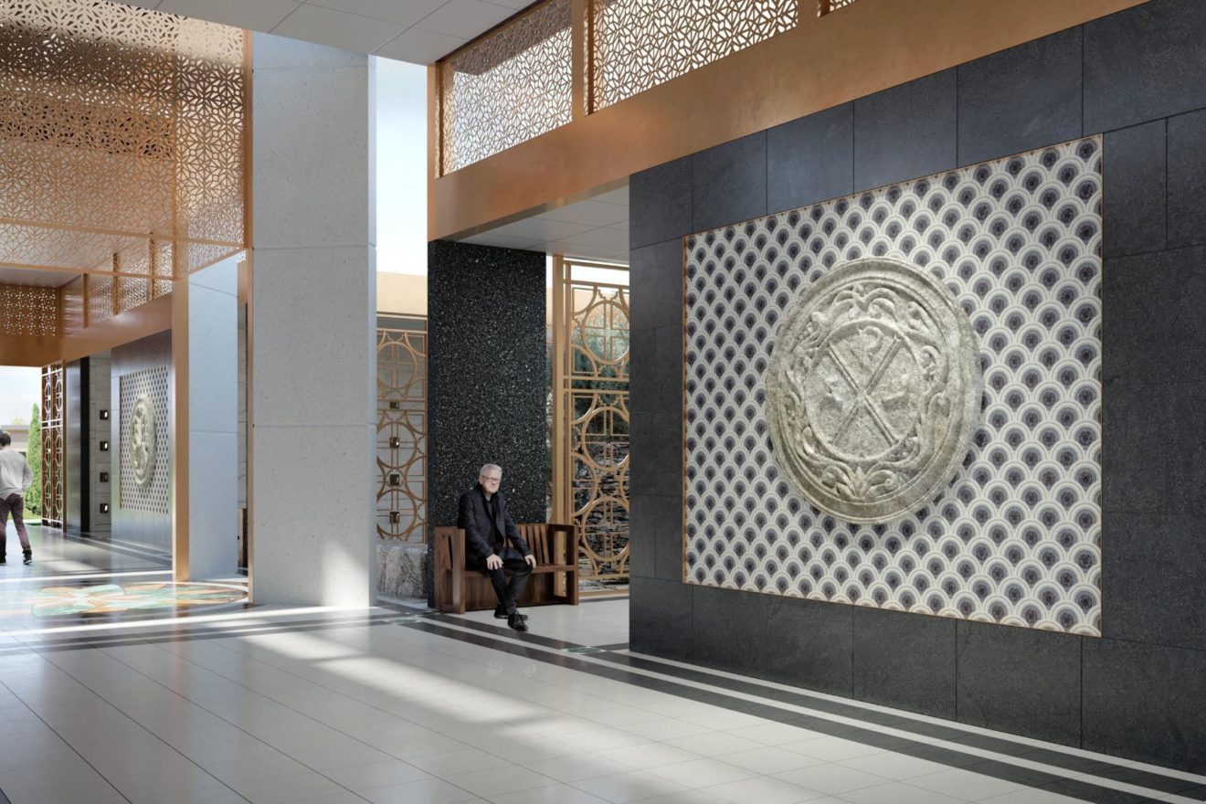 An architect's previsualisation of the interior of the new All Souls mausoleum, currently in construction at Springvale Botanical Cemetery