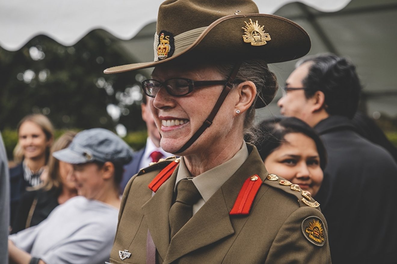 Colonel Michelle Campbell at the RSL Victoria's annual state remembrance service