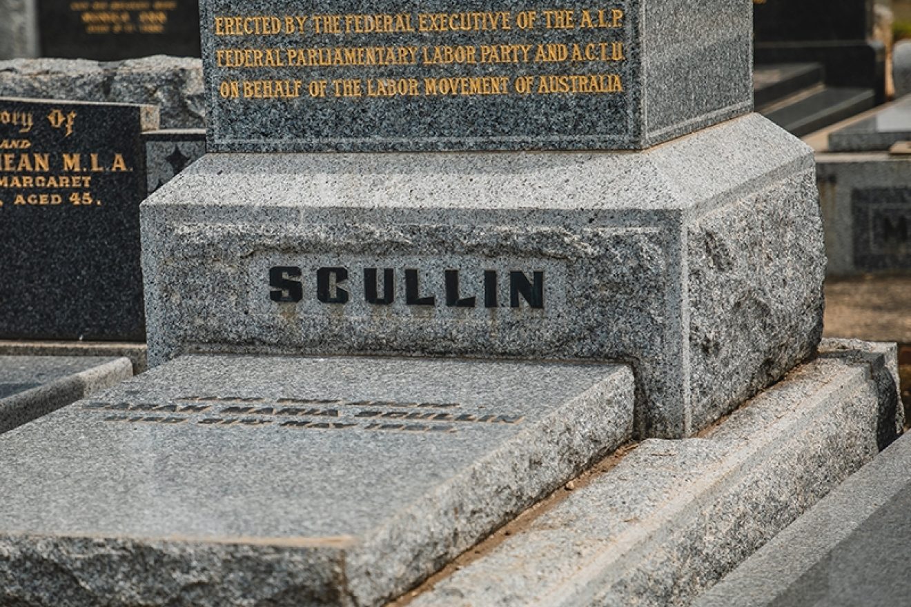 Laying of a plaque for the late James Scullin, 9th Prime Minister of Australia