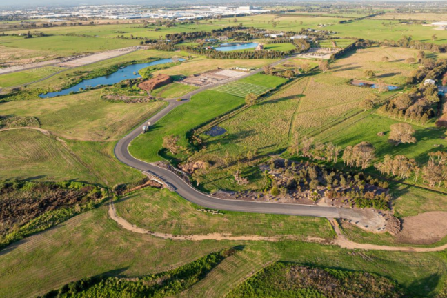 Overhead drone shot of Murrun Naroon at Bunurong Memorial Park