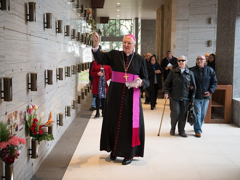 Archbishop Denis Hart blessing Saint Padre Pio Mausoleum