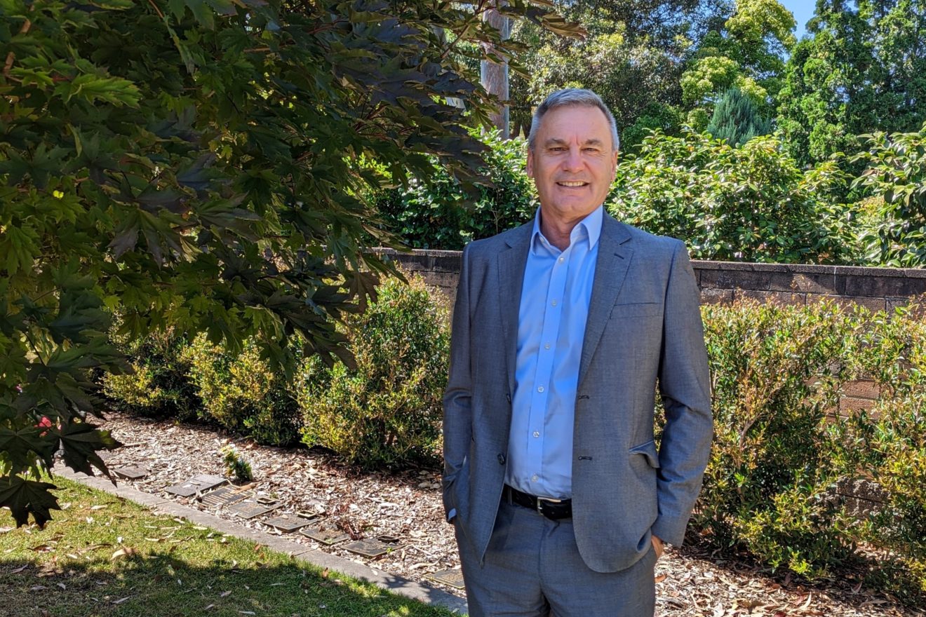 SMCT CEO, Laz Cotsios, outside Café Vita et flores SBC