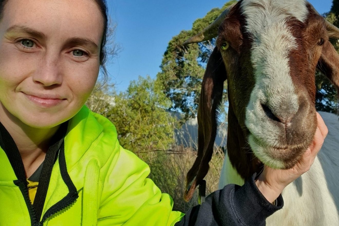 Horticulture team member Aimee Burton with one of our new staff members