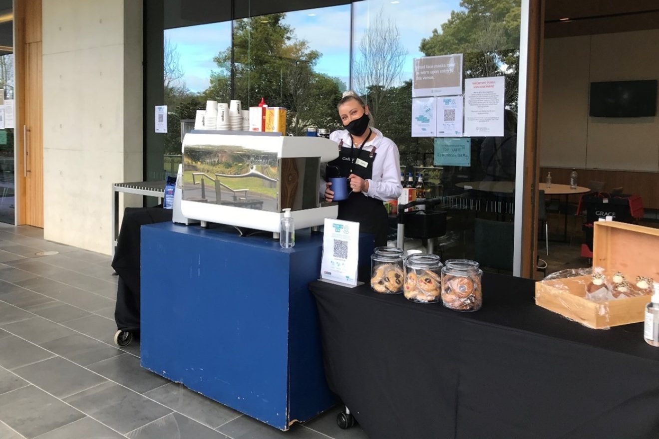 Our Café Vita team setting up an outdoor coffee station in preparation for a big day of coffee orders!