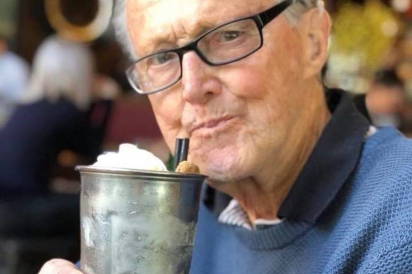 charles sporton drinking a milkshake